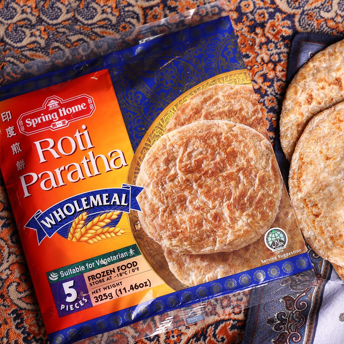 第一家 印度煎饼/手抓饼Roti Paratha 新加坡进口 325g/5个 全麦